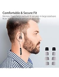 Avantree Clari   Auriculares inalámbricos Bluetooth con doble controlador Hi Fi, aptX LL con espuma de memoria, ajuste seguro, cancelación de ruido, con micrófono