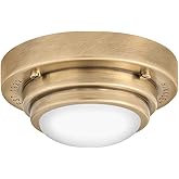 Hinkley Porte Extra Small Flush Mount Ceiling Light or Wall Sconce, Etched Opal Glass Shade, Dual-Mount Design, Integrated LE
