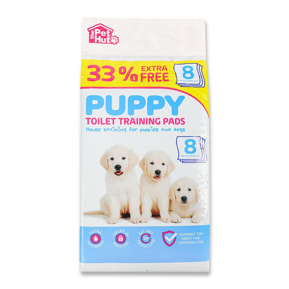 Puppy Training Pads 24Hr Protection Ultra Absorbent Toilet Training Pads for Dogs (Standard 56cmX56cm, 8)