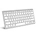 Caseflex Ultra Slim Wireless Bluetooth Keyboard For All iOS, iPad, Android, Mac, Windows Devices - Silver & White