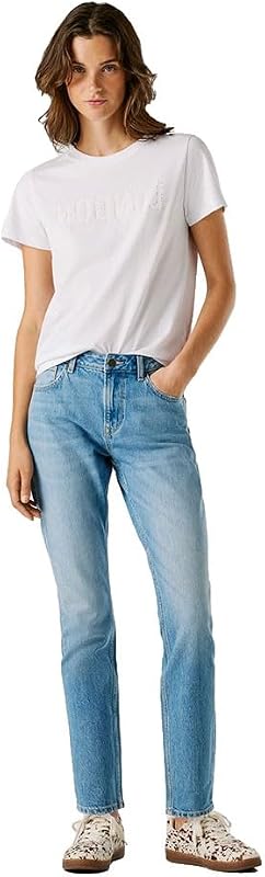 Tapered Jeans HW Violet, Blu (Denim-2vc), 31 W/30 L Donna