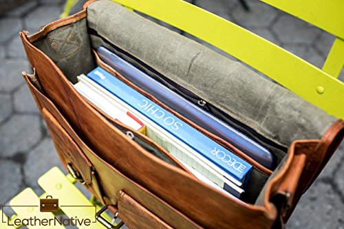 Leather Native Crossbody NEW Men's Genuine Vintage Brown Leather Messenger Shoulder Laptop Bag Briefcase School / Work / Business Bag Great Gift For Men And Women Pre Valentines Day Special Sale!