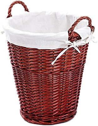 Wicker Basket, Hand Woven Basket/Hamper, Indoor Outdoor Basket Storage/Organizer with Removable Lining and Handles