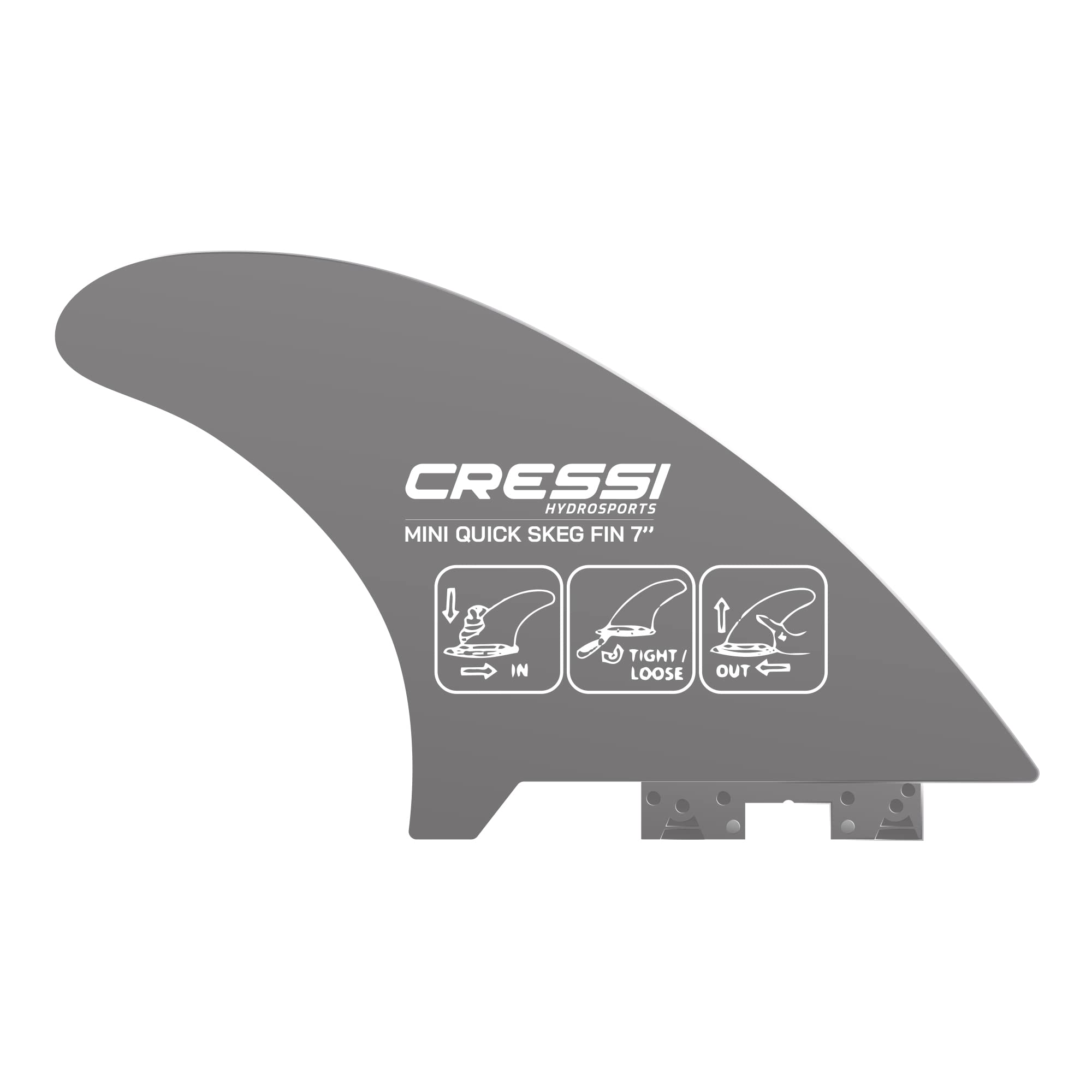 Cressi Unisex Mini Quick Skeg 7'' Rigid removable fin, Grey, 18 cm UK
