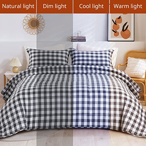 HOMBYS Oversized King Comforter Sets 120x120,Black and White Down