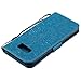 SMYTU Galaxy S8 Plus Wallet Case, Premium Emboss Sunflower Flip Wallet Shell PU Leather Magnetic Cover Skin with Wrist Strap Case for Samsung Galaxy S8 Plus 6.2“(Blue)