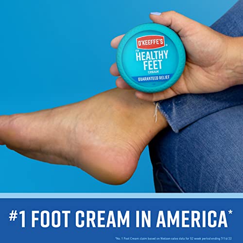 O’KEEFFE’S FOR HEALTHY FEET FOOT CREAM; GUARANTEED RELIEF FOR EXTREMELY DRY; CRACKED FEET; INSTANTLY BOOSTS MOISTURE LEVELS; 6.4 OUNCE JAR; VALUE SIZE; (PACK OF 1)