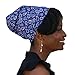 Satin Life Elastic Band Patterned Women's Soft Slouchy Satin Lined Hat Beanie Cap (Paisley-Blue)