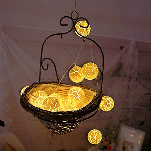 Glumes LED Crack Ball String Lights Fairy Lights ｜10 Lamp｜1.5 m ｜Hanging Indoor Outdoor Decor ...