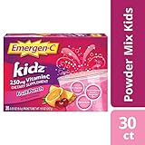 Emergen-C Kidz Dietary Supplement Drink Mix With 250mg Vitamin C, 0.33 oz Packets, Caffeine Free (Fruit Punch Flavor, 30Count)