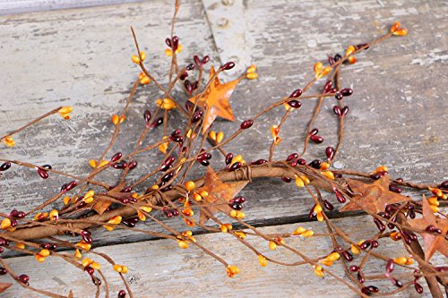 Pip & 3-D Rusty Star Garland, 40" - Burgundy and Gold