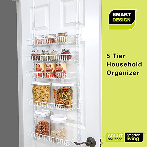 Smart Design Over The Door Adjustable Pantry Organizer Rack W 5