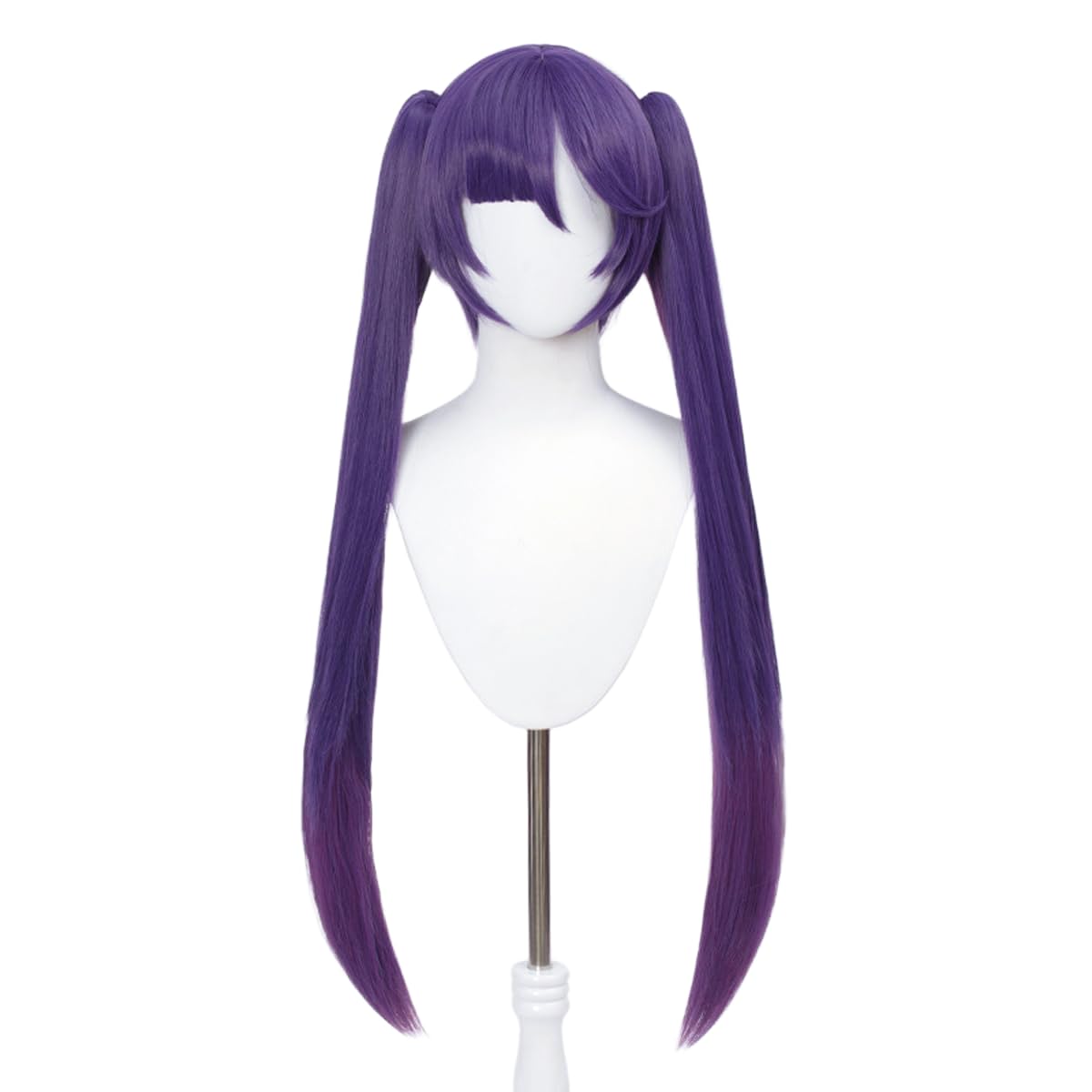 Purple Double Ponytail with Bangs Long Heat Resistant Synthetic Costume Hair for Women Men Halloween Comic Con Replacement Wigs — image 1