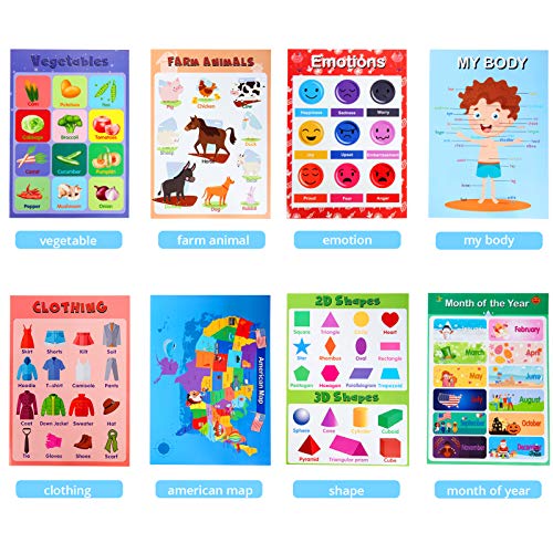 20 Large Educational Posters for Kids Toddlers, 16x11 inch ABC Poster for Classroom, Nursery