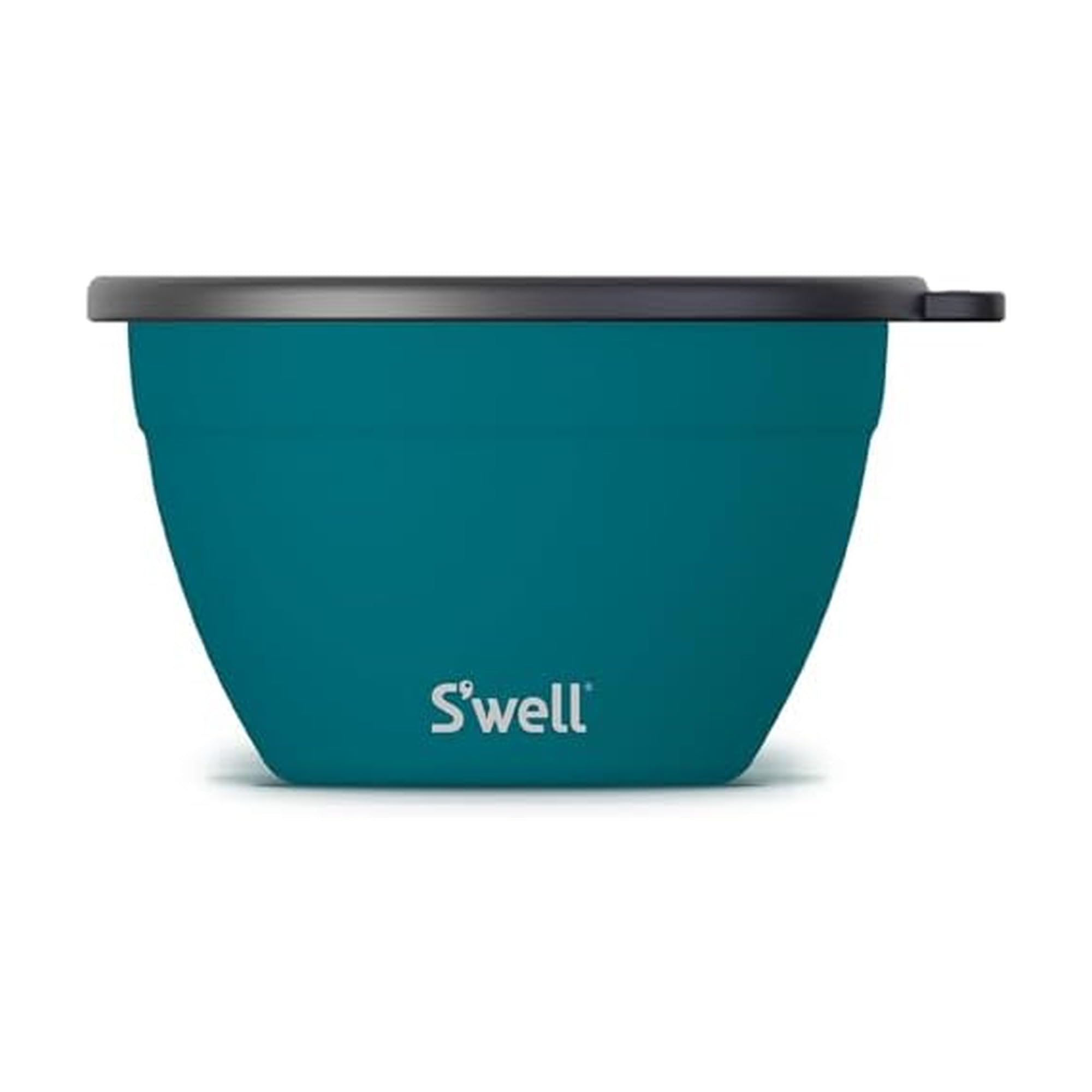 Photo 1 of S'well Stainless Steel Salad Bowl Kit 64oz, Peacock Blue, Comes with 2oz Mini Canister and Removable Tray for Organization, Leakproof, Easy to Clean, Dishwasher Safe