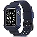 Camyse Compatible Apple Watch Band 42mm Case, Shockproof Rugged Protective Cover with Bands Stainless Steel Clasp for iWatch Apple Watch Series 3, 2, 1 Sport Edition for Men Women Grils Boys - Blue