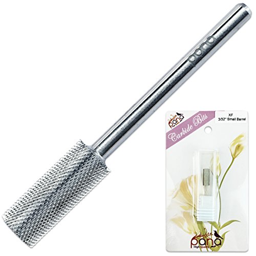 Premium Pana 3/32" Safety Nail Carbide Bit - Silver Small Barrel Head (Grit: Extra Fine - XF) for Electric Dremel Drill Machine