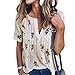 ZXZY Woman's Bohemian Short Sleeve V Neck Floral Print T-shirt Tee Tops Blouse