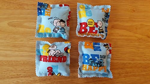 Catnip Ravioli Pillow Toys Made With Peanuts Fabric, Charlie Brown, Snoopy Set of 4 Cat