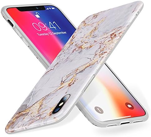 iPhone X Case, iPhone X Marble Case, MERCDON Slim Fit Soft Flexible TPU Rubber Silicone Gel Marble Pattern Phone Case Cover for Apple iPhone X (2017 Release) (Luxe Affair)