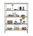 TRINITY EcoStorage Heavy Duty 5-Tier Adjustable Wire Shelving with Wheels for Kitchen Organization, Garage Storage, Laundry Room, NSF Certified, 800 to 4000 Pound Capacity, 60” by 24” by 72”, Chrome