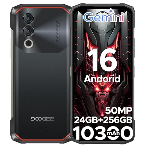Blade 10 Power Rugged Smartphone Android 16, 10300mAh, 24GB+256GB Telefono Indistruttibile, 90Hz 6.6" HD+IPS, 50MP+8MP Smartphone Rugged, Triple Card Slot,Fingerprint ID/Face Unlock/NFC/OTG, Nero
