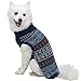 Blueberry Pet Fair Isle Style Yale Blue Snowflakes Pullover Dog Sweater, Back Length 16