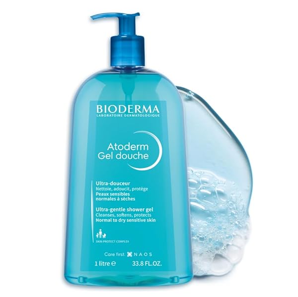 BIODERMA – ATODERM HYDRATING SHOWER GEL BODY WASH – MOISTURIZING FACE AND BODY CLEANSER FOR NORMAL TO DEHYDRATED SENSITIVE SKIN