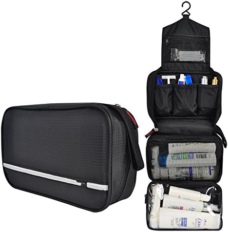VIVINATURE Hanging Travel Toiletry Bag Personal Hanging Toiletry Kit Cosmetic Bag (Black)
