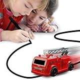 Magic Inductive Truck [Follows Black Line] Magic Toy Car for Kids & Children - Best MINI Magic Pen Inductive Fangle Kids (Red-Truck)