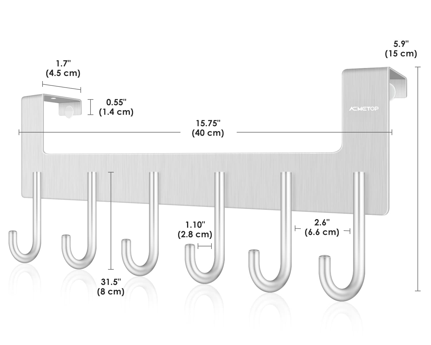 ACMETOP Over The Door Hooks, Over The Door Hanger, Heavy Duty Aluminum