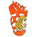 Disney Princess Girls 6 pk Socks (4-6 (Shoe: 7-10), Neon Princess No Show)