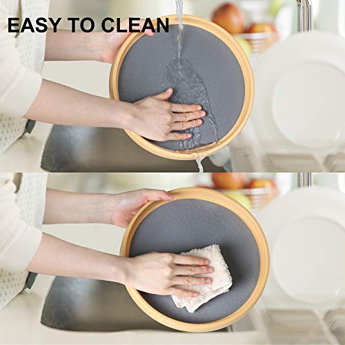 MAYER\'S BEST Non-Skid Pantry Cabinet Organizer Lazy Susan Turntable, 12-Inch, Wood Color