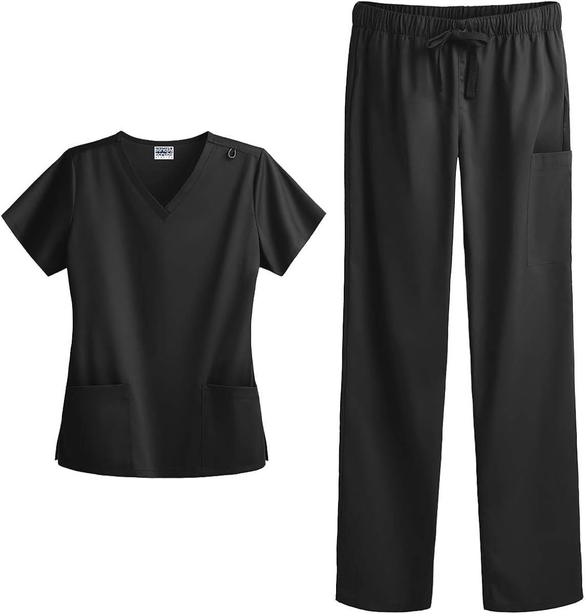 Strictly Scrubs Women’s Four Way Stretch Scrub Set (Black