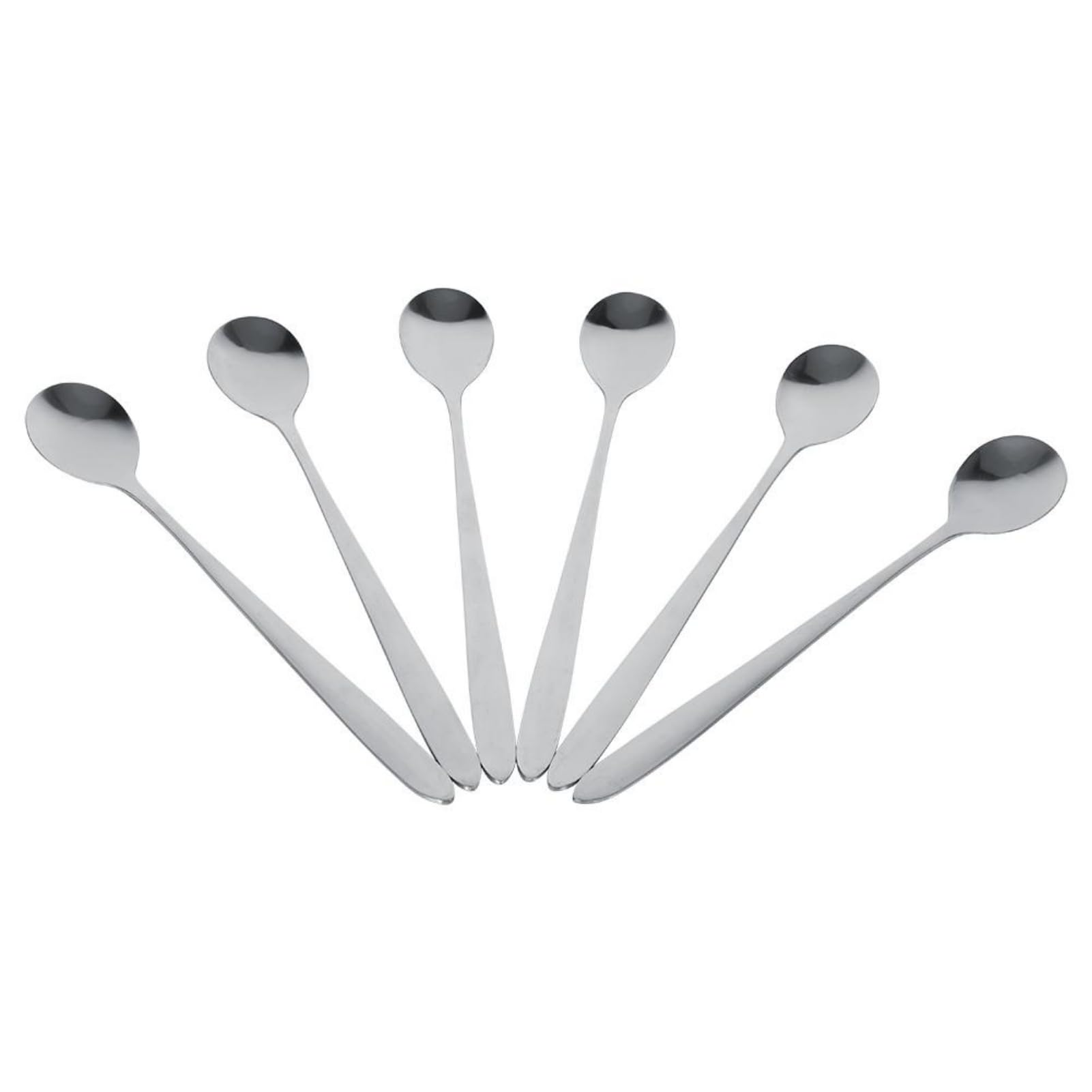 Uadme Teaspoons Set, 6pcs Stainless Steel Teaspoons Long Handled Teaspoons Stylish Espresso Spoons for Stirring Coffee, Latte, Tea, Cake, Smoothies, Chocolate Milk