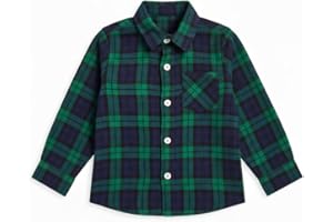 Toddler Baby Boy Girl Plaid Shirt Long Sleeve Button Down Dress Shirt for Holiday Boy Clothes