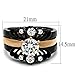 Marimor Jewelry Women's Rose and Black Plated Stainless Steel Wedding Engagement Ring Band Set