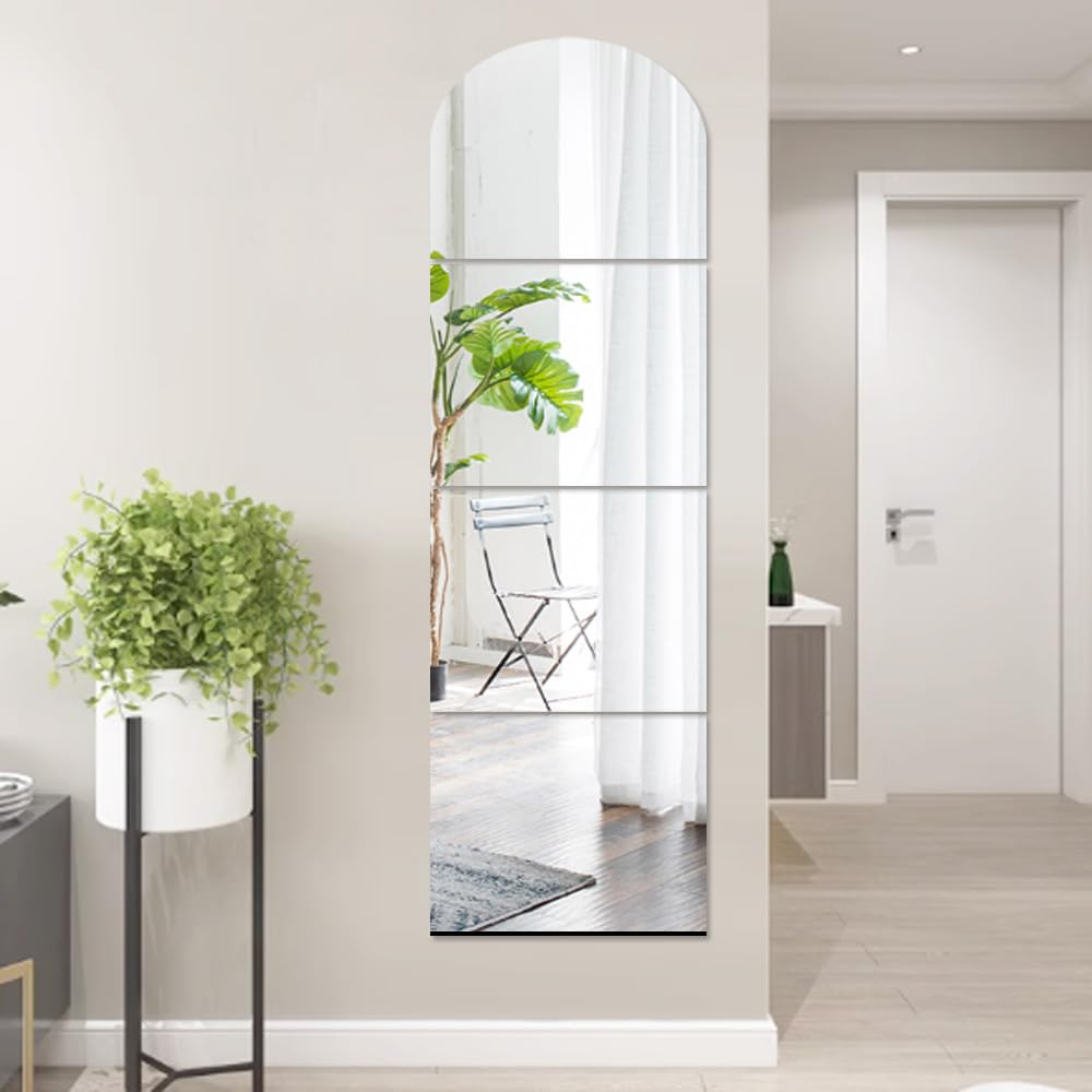 Beser Lee Full Body Shatterproof Wall Mirrors 40x30cm 4pcs Large Full Length Mirror Acrylic Plexiglass Bathroom Mirror for Walls Wall-Mounted Mirror for Make Up Baby Room Entryway Bedroom Decor