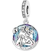 TBYHR Cute Fashion Charms for Bracelets Necklaces 925 Sterling Silver with 5A Cubic Zirconia Love Heart Charms Jewelry Gift for Womens Mom