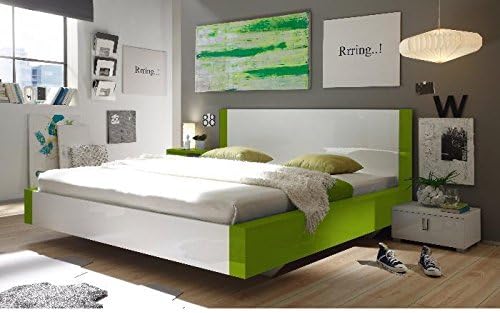Bett Parma 180x200 Weiss Grun Hochglanz Holz Amazon De Kuche Haushalt