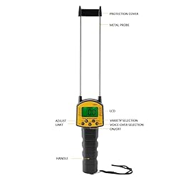 Portable Hay Meter, Digital LCD Grain Meter for