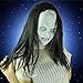 Exteren Halloween Horror Long Hair Witch Full Face Latex Mask Hot Festival Party Dolls (White)