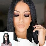 Dovie Hair Glueless Silky Straight Short Bob Wig Brazilian Virgin Human Hair Wigs for Women Middle Part(12