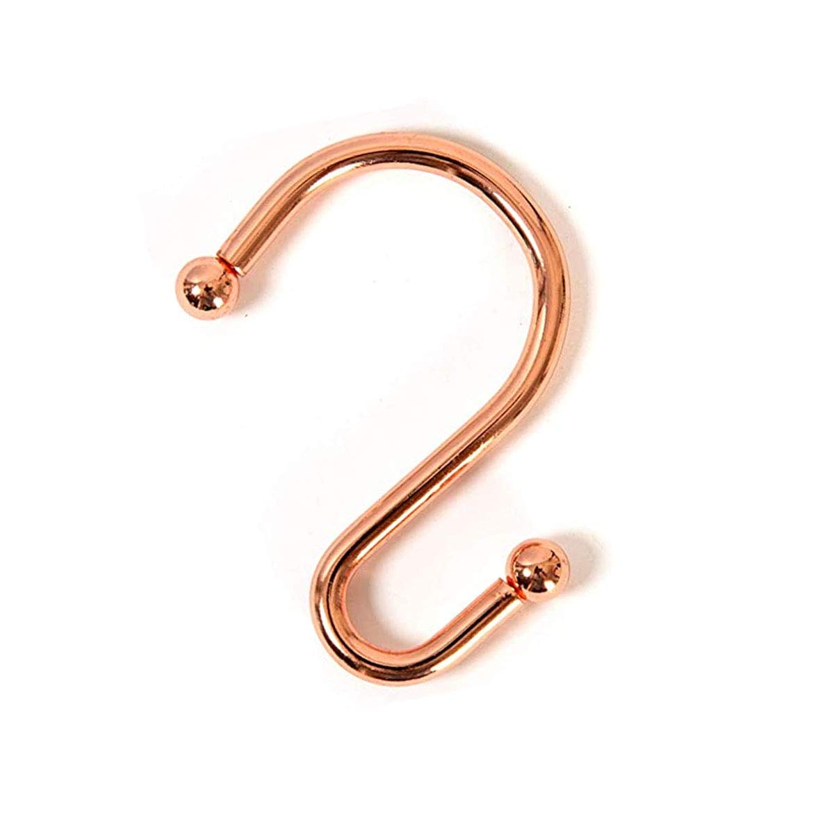 Shower Curtain Hooks，Set of 12 Rings，Rust Resistant S Shaped Hooks Hangers for Shower Curtains, Clothing, Kitchen Utensils,Towels, etc.