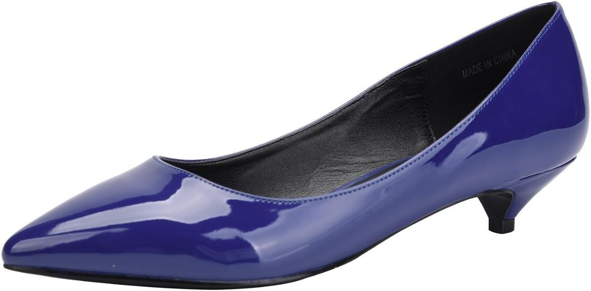 CAMSSOO Kitten Heel,Women's D'Orsay Low Heels Office Work Shoes Heeled Pumps