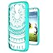 S4 Case,Galaxy S4 Case Clear Phone Cover TPU with HD Screen Protector, AnoKe [Scratch Resistant] Mandala Flower Cute Women Girl Acrylic Thin Slim Fit Protective Cover For Samsung Galaxy S4- TM CH Mint