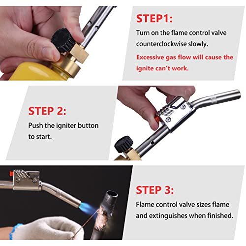 Heavy Duty Cutting Torch, Oxygen Propane Acetylene Welding Torch Flame Torch Handle & Cutting Attachment With Propane Tip