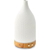 Serene House Crochet Ultrasonic Essential Oil Diffuser Ceramic White 90ml | Aromatherapy Diffuser, 4-Hour Continuous/ 8-Hour Intermittent Mode, Optional Timer, 7 LED Lights for ambience, 150 Sq Ft