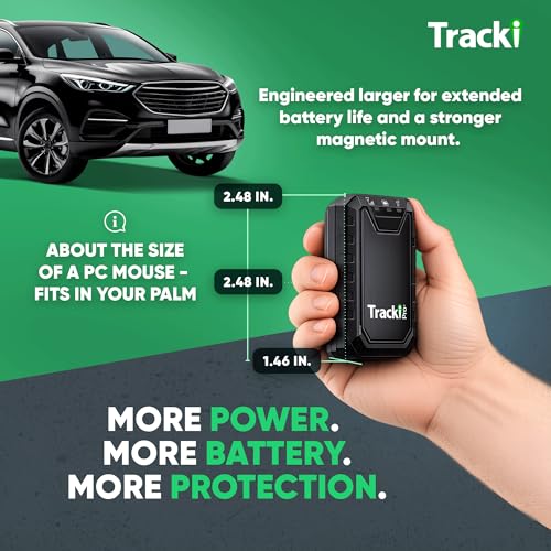 Tracki Pro GPS Tracker for Vehicles – Magnetic Waterproof 4G LTE Car Tracker, Long-Life Battery Up to 7 Months, Unlimited Distance, Smart Alerts, Hidden Tracking Device (Subscription Required)