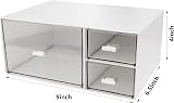 HCLRW Desktop Organizer 3-Compartment Stackable Drawers White view 6